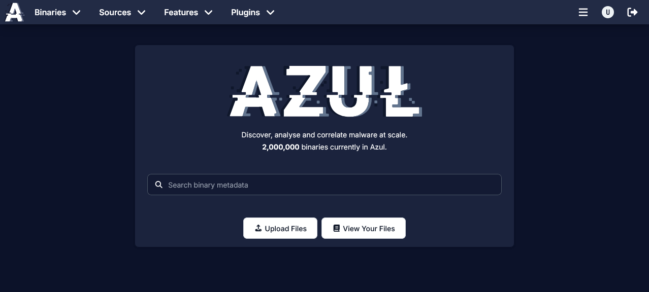 Screenshot of home page