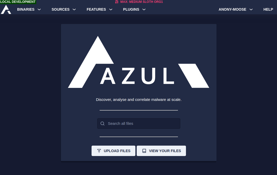 Screenshot of home page