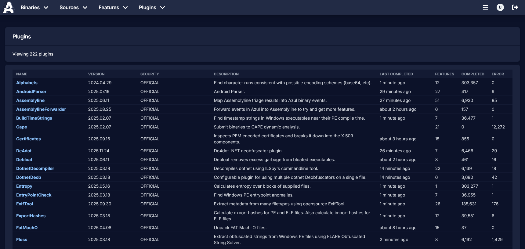 screenshot of plugin explore page