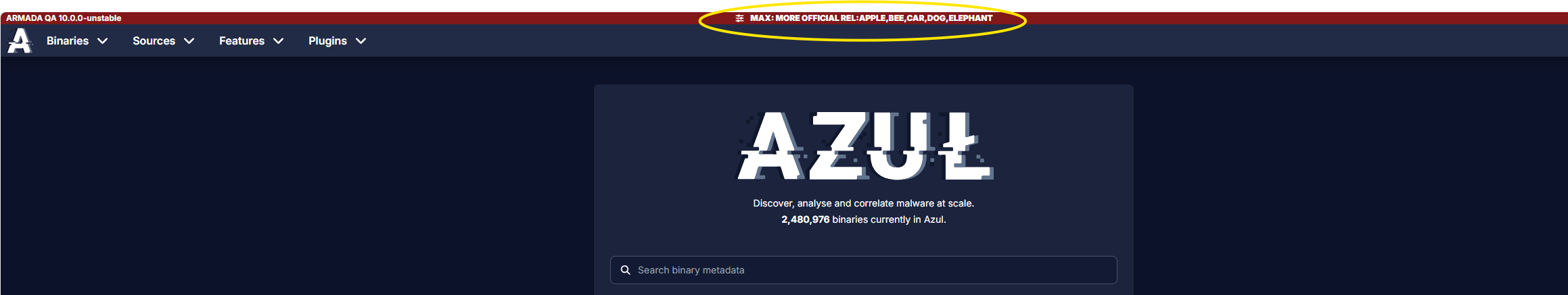 screenshot of security filter