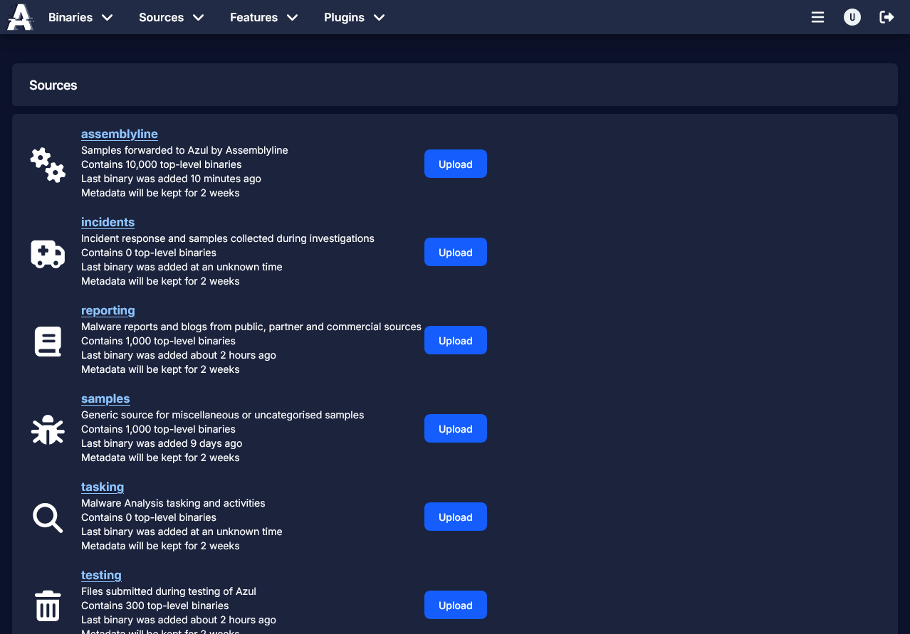 screenshot of source explore page