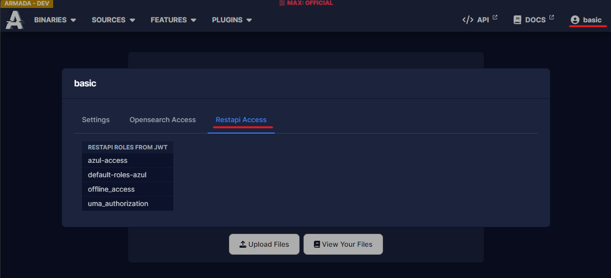 screenshot showing successful keycloak login to azul
